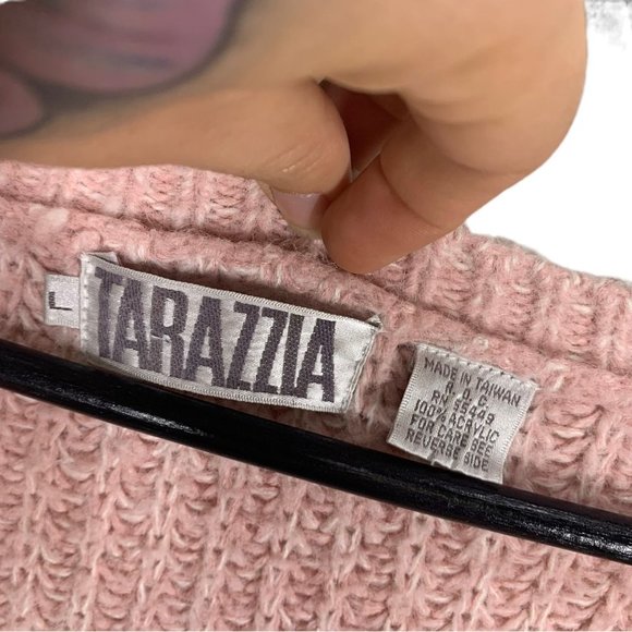 Vintage 80s Oversized Pink Knit Grannycore Cardigan Large - Picture 3 of 6